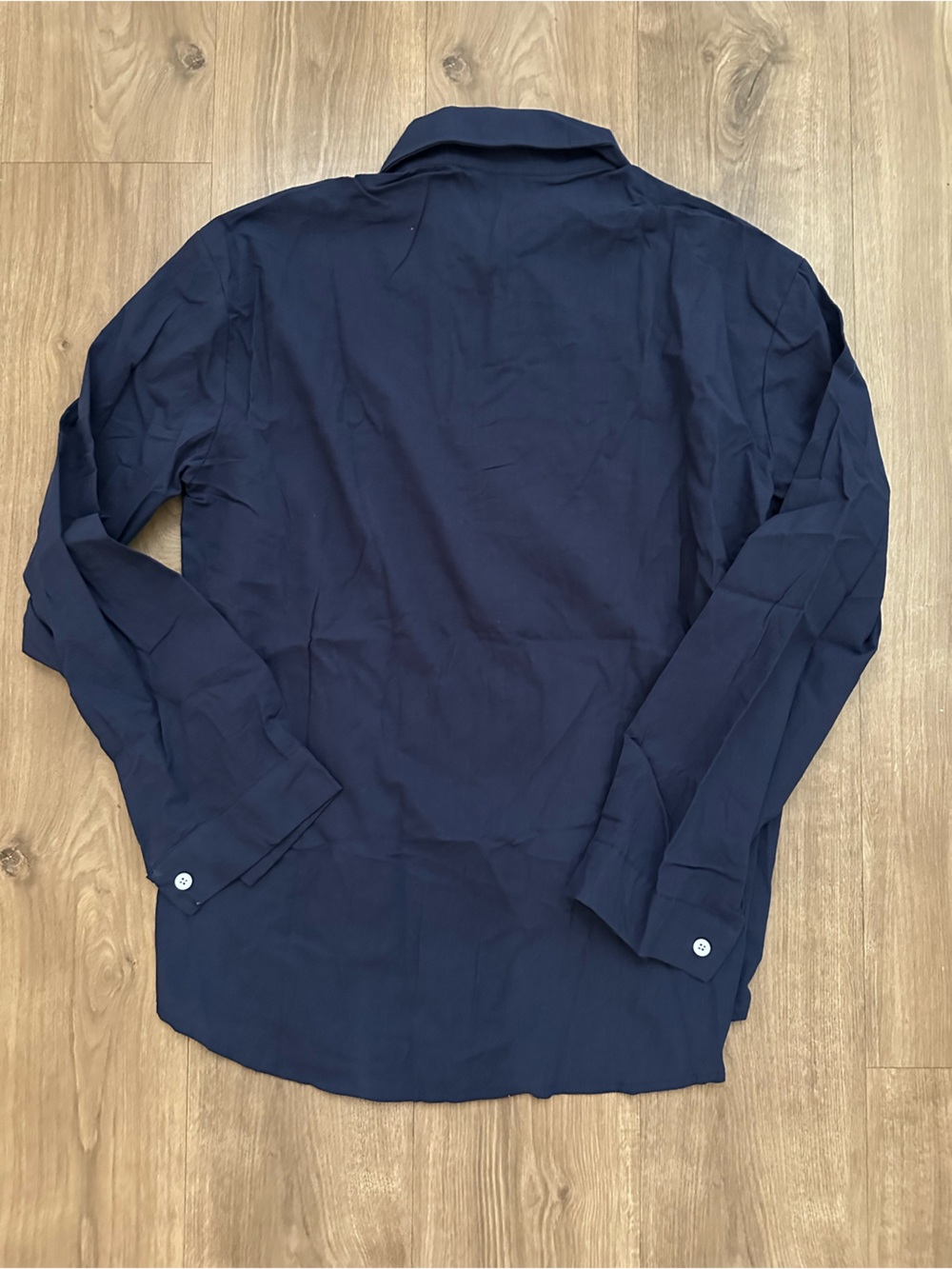 Navy Linen Button Down - Picture 3 of 3